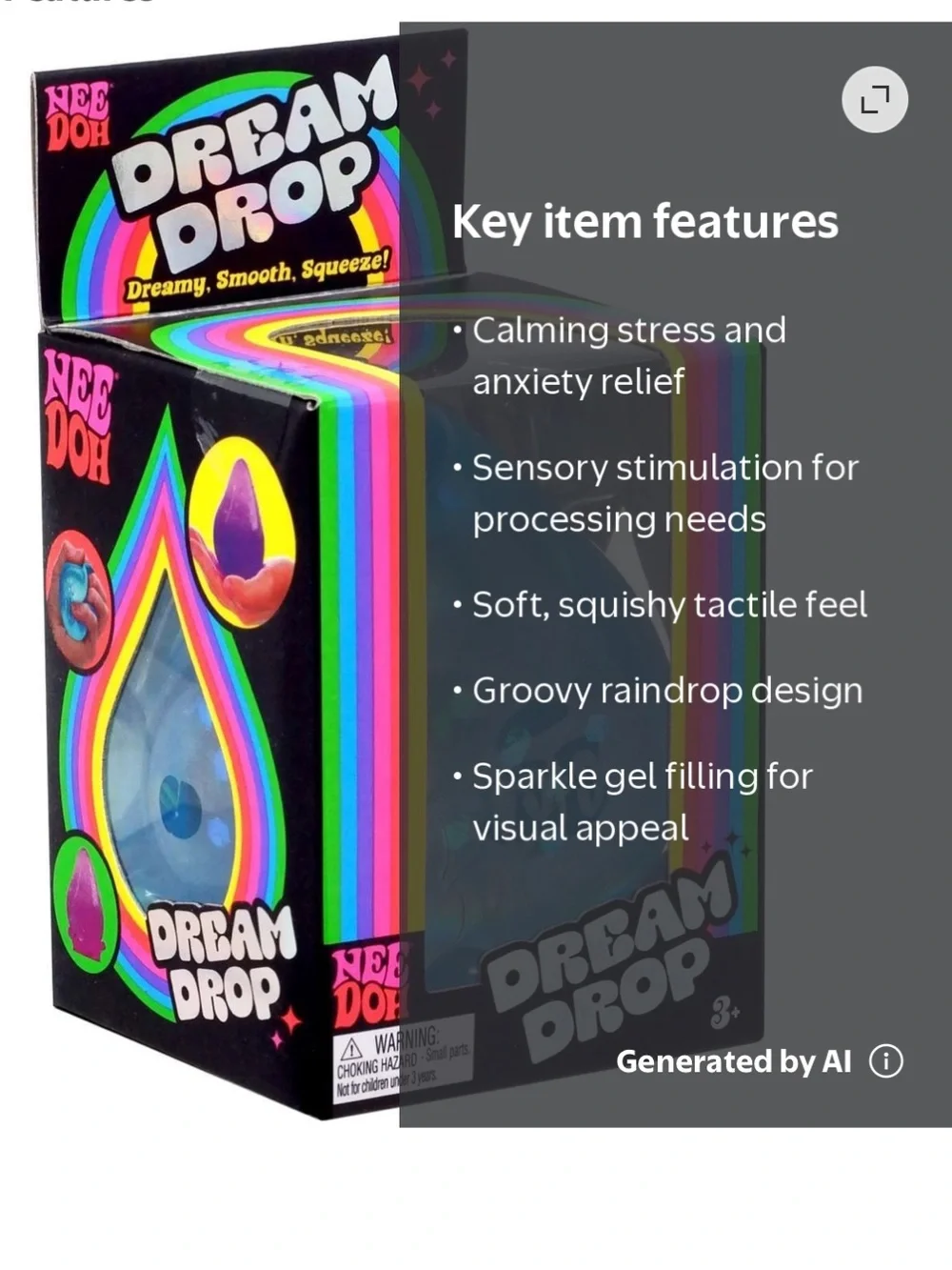 NeeDoh Dream Drop Squeeze Toy - Blue